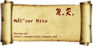 Mózer Rita névjegykártya