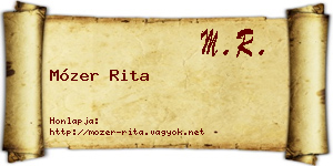 Mózer Rita névjegykártya