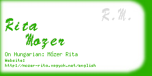 rita mozer business card