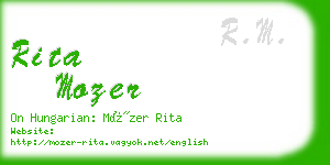 rita mozer business card